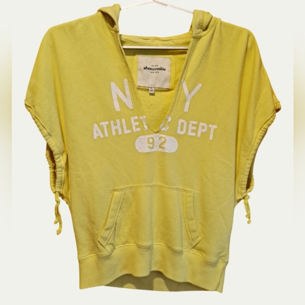 Abercrombie & Fitch Bright Green Short Sleeve Athletic Hoodie - Picture 2 of 5